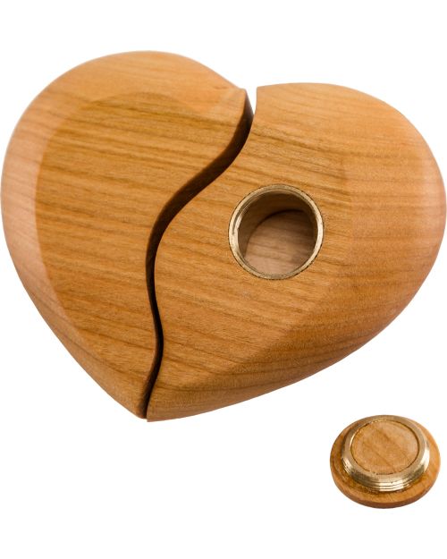 Heart divided with ash insert